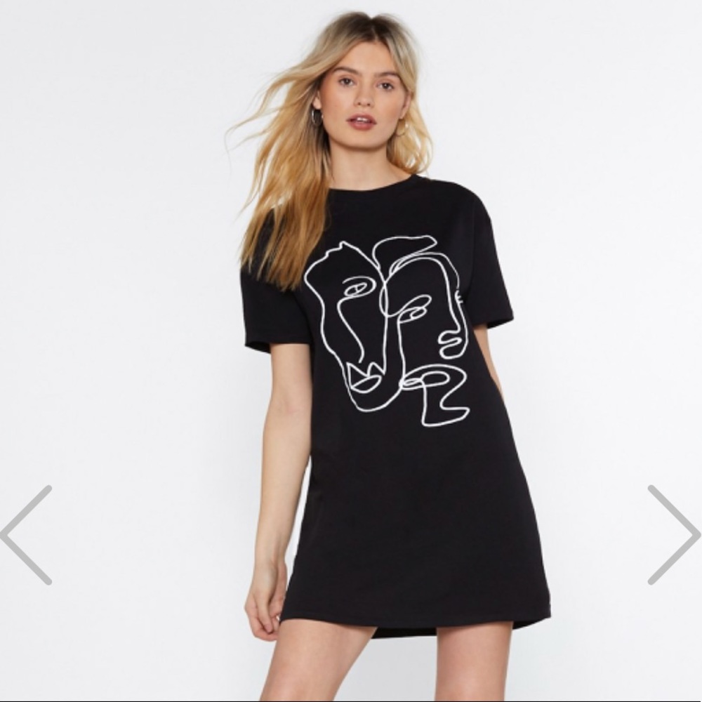 BRAND NEW Nasty Gal Face T-Shirt Dress
